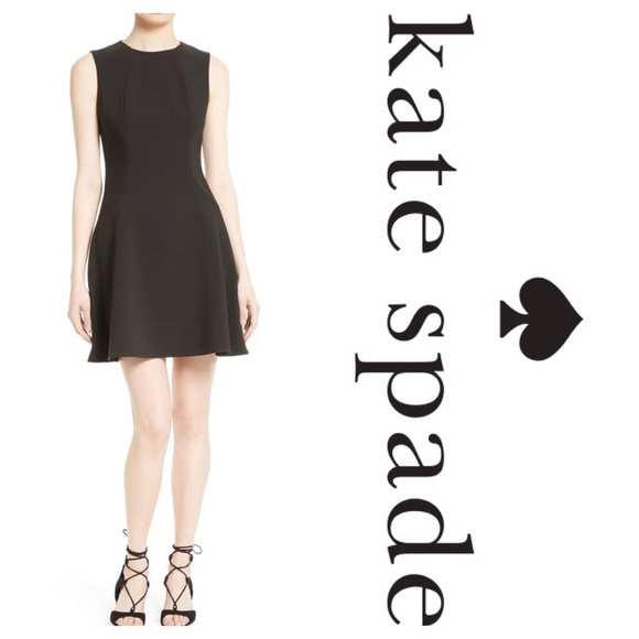 New Kate Spade Stretch Crepe Flip Dress Black - Picture 4 of 5